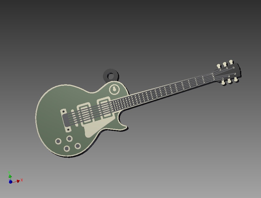 Download STL file Gibson Les Paul guitar pendant • 3D print template ...
